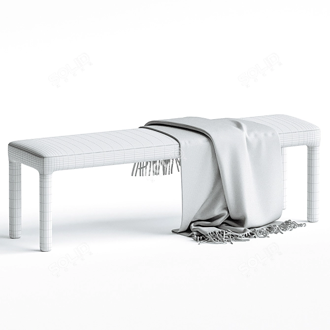 Modern Chic Dining Bench: Elegant 3D model image 3