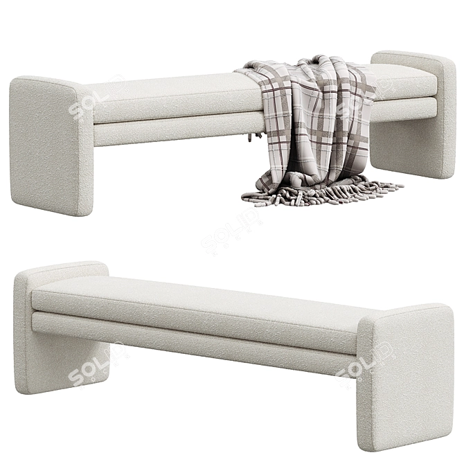 Elegant Serena Accent Bench 3D model image 1