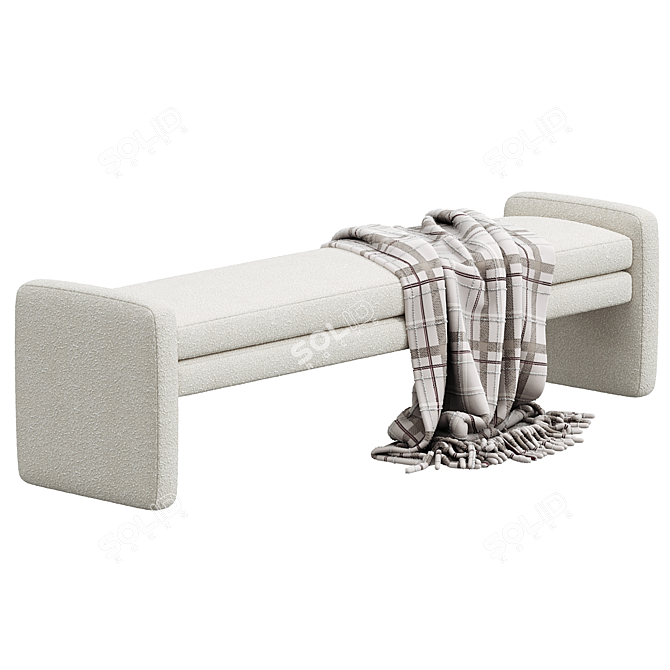 Elegant Serena Accent Bench 3D model image 2