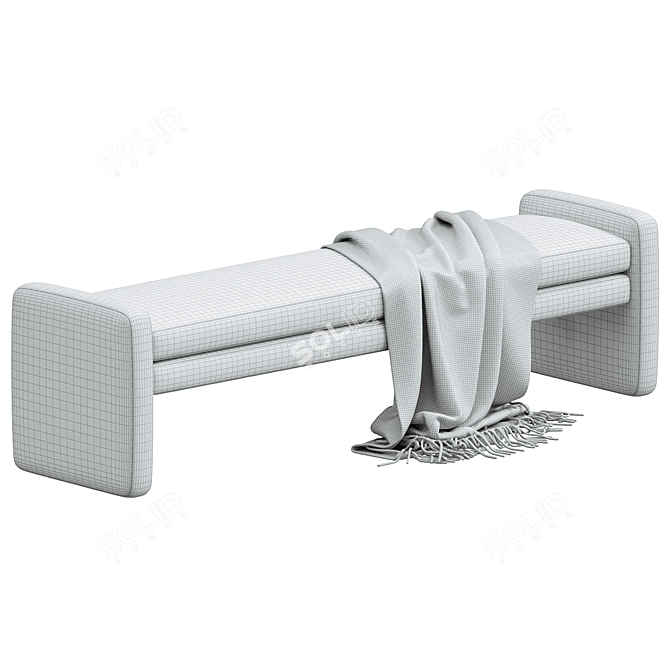 Elegant Serena Accent Bench 3D model image 3