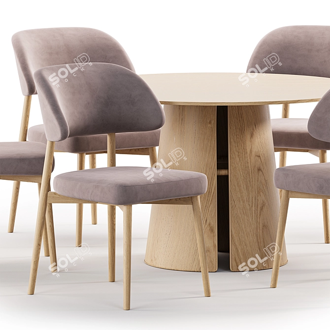 Modern Dining Set: Hyde Chair & Teulat Table 3D model image 2