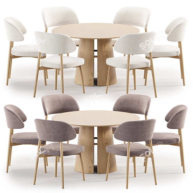 Modern Dining Set: Hyde Chair & Teulat Table 3D model image 3