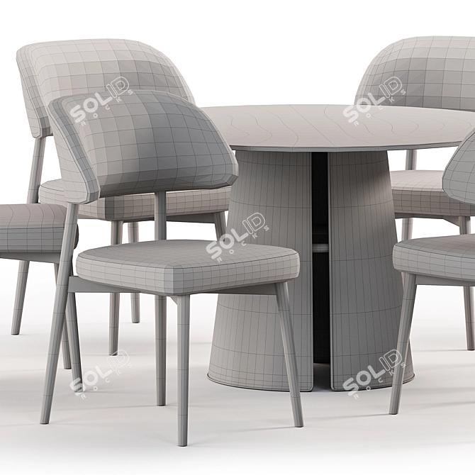 Modern Dining Set: Hyde Chair & Teulat Table 3D model image 4