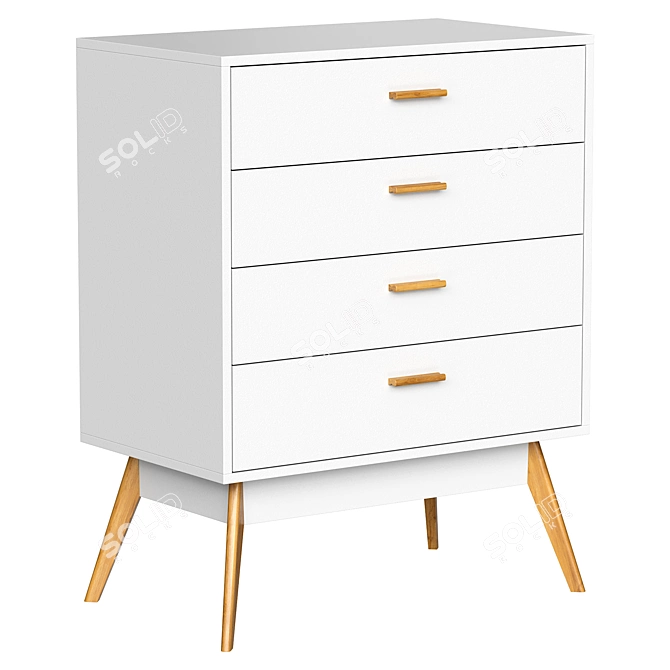 Scandinavian Chest of Drawers Model 3D model image 1