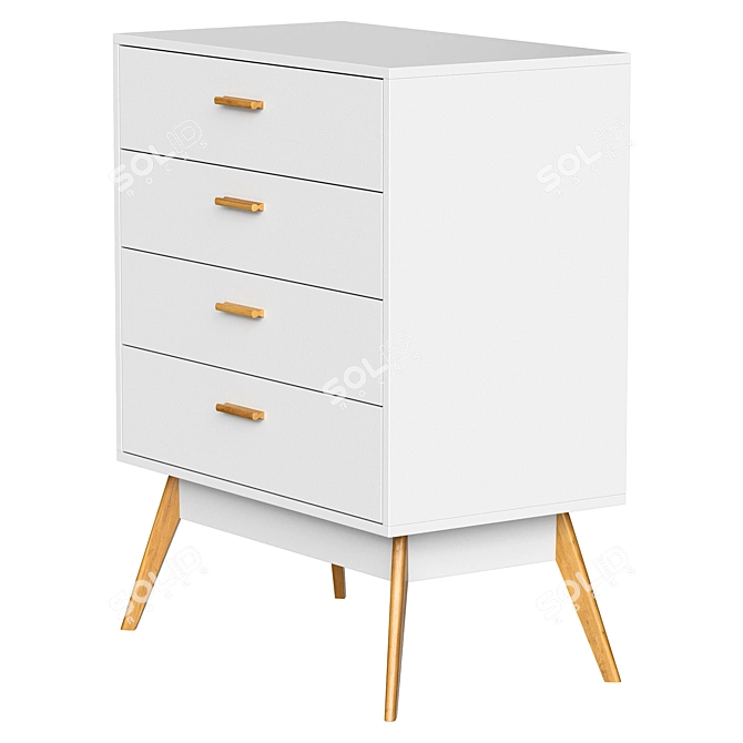 Scandinavian Chest of Drawers Model 3D model image 2
