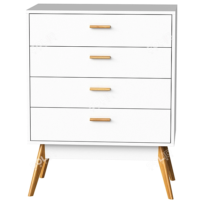 Scandinavian Chest of Drawers Model 3D model image 3
