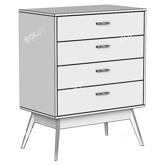 Scandinavian Chest of Drawers Model 3D model image 4