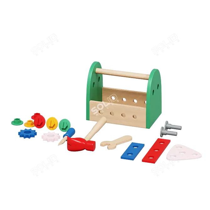 Kids Toy Tool Set 3D model image 1