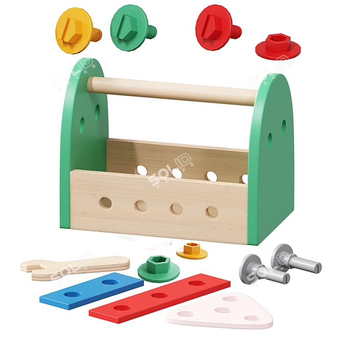 Kids Toy Tool Set 3D model image 2