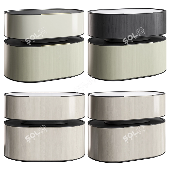 Elegant Modern Yabu Bedside Table 3D model image 1