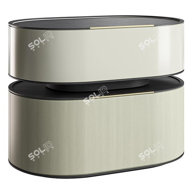 Elegant Modern Yabu Bedside Table 3D model image 2