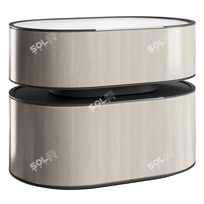 Elegant Modern Yabu Bedside Table 3D model image 4