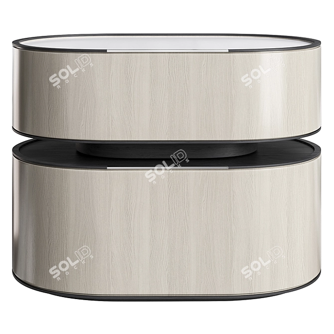 Elegant Modern Yabu Bedside Table 3D model image 5