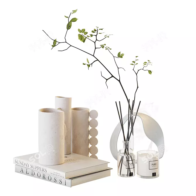 Decor Set with Aromatizer & Vases 3D model image 2