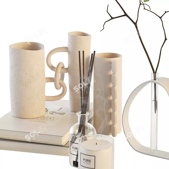 Decor Set with Aromatizer & Vases 3D model image 3