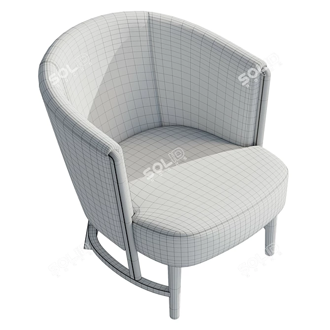 Modern Velvet Armchair, Large Size 3D model image 6