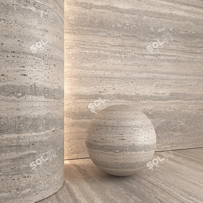 Travertine Seamless 3D Tile Model 3D model image 2