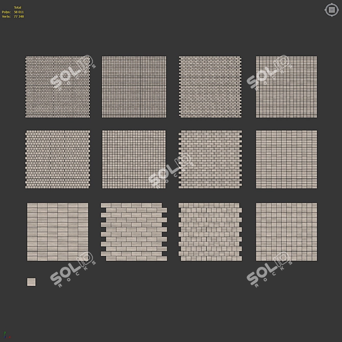 Travertine Seamless 3D Tile Model 3D model image 7