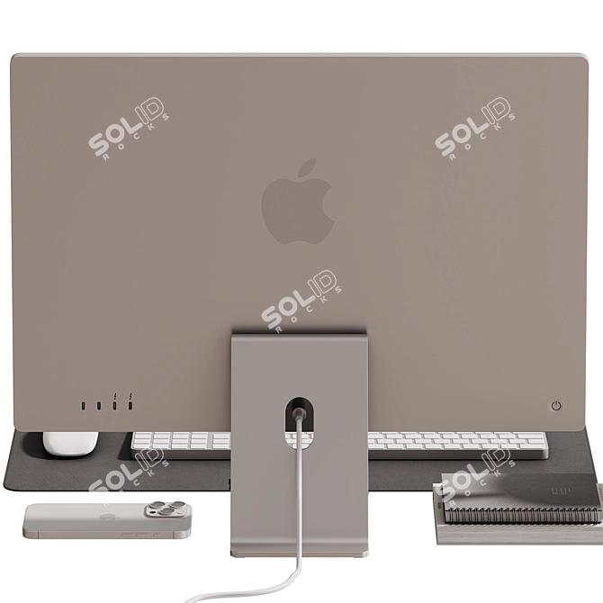 Apple-themed Desktop Decor Set 3D model image 4