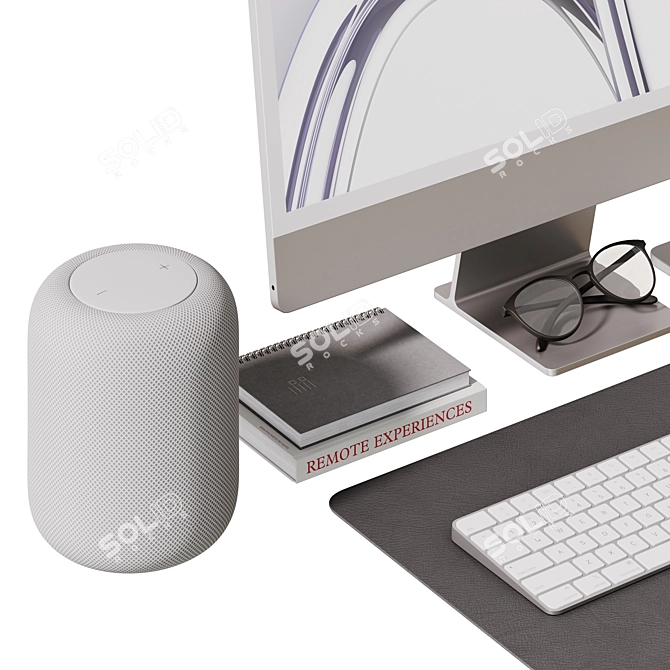 Apple-themed Desktop Decor Set 3D model image 12