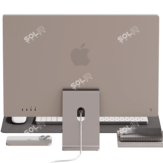 Apple-themed Desktop Decor Set 3D model image 18