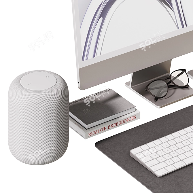 Apple-themed Desktop Decor Set 3D model image 19