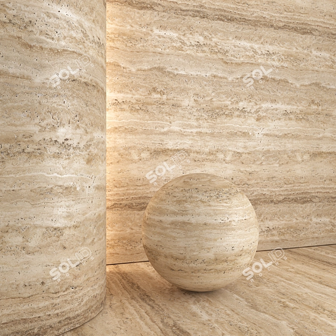 Travertine Seamless 3D Model Texture 3D model image 2