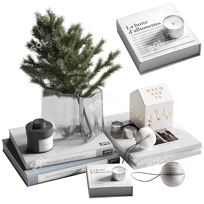 Holiday Decor Set with V-Ray Materials 3D model image 2