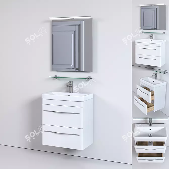 Modern Storage Unit MDF LDSP 3D model image 1