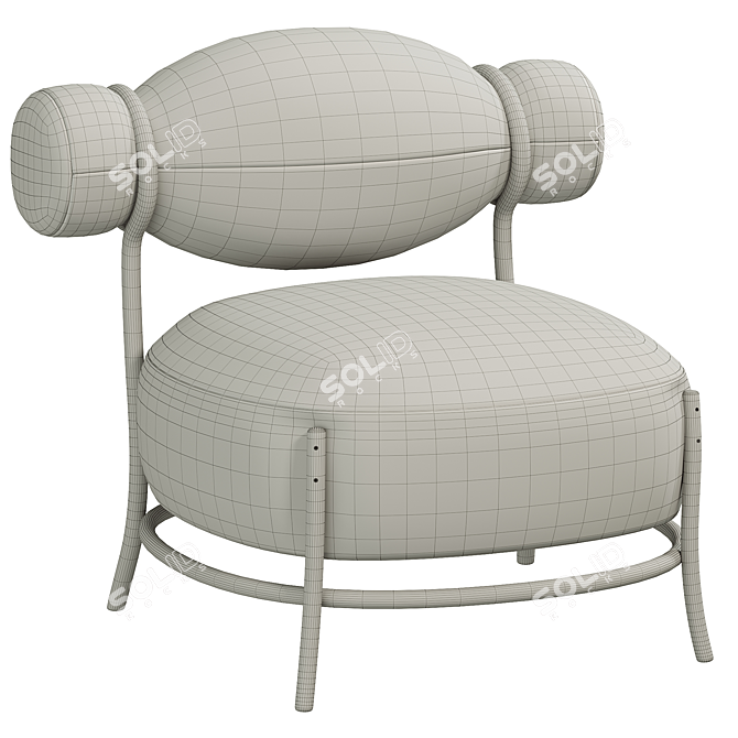 Contemporary Chignon Armchair Modern Design 3D model image 7