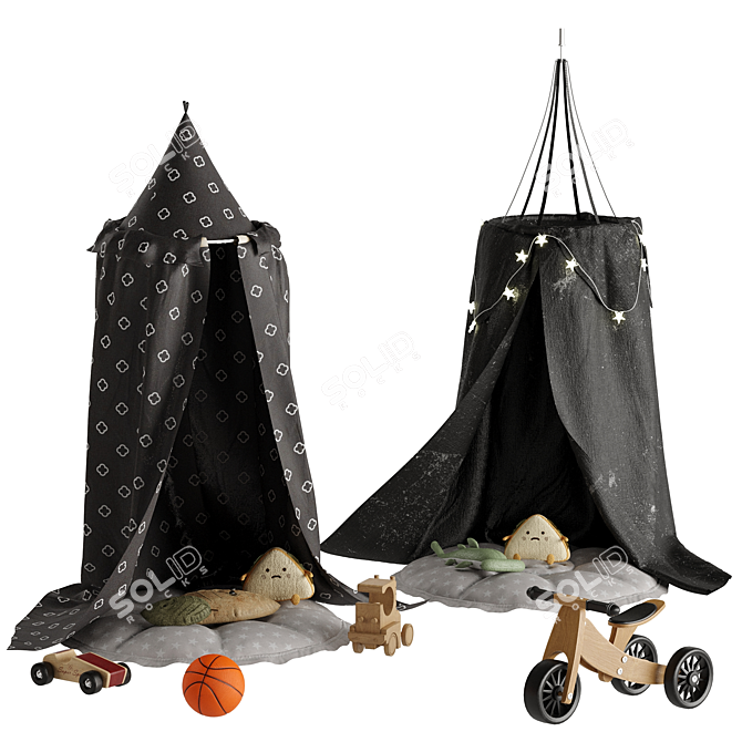 Kids Canopy Room Set with Toys 3D model image 2