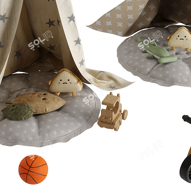 Kids Canopy Room Set with Toys 3D model image 5