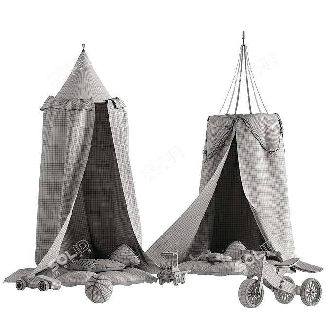 Kids Canopy Room Set with Toys 3D model image 6