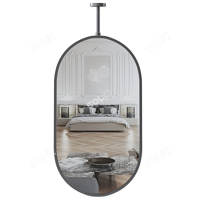 Adjustable Oval Wall Mirror - 3D Model 3D model image 1