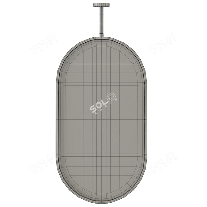 Adjustable Oval Wall Mirror - 3D Model 3D model image 2