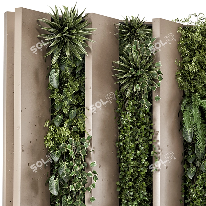 Modern Vertical Indoor Garden Set 3D model image 3