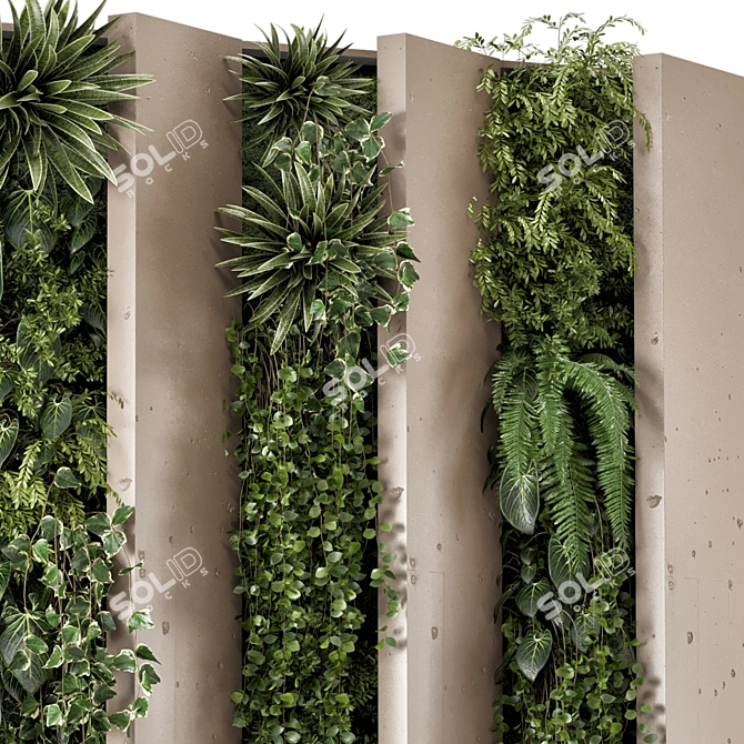 Modern Vertical Indoor Garden Set 3D model image 4