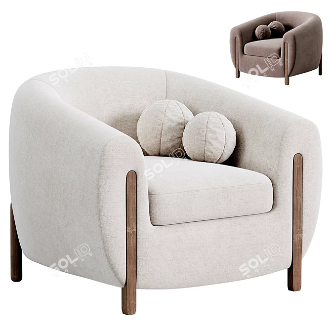 Nora Tub Chair: Modern Elegance 3D model image 1