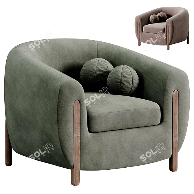 Nora Tub Chair: Modern Elegance 3D model image 2