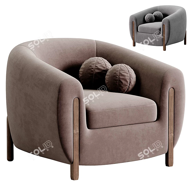 Nora Tub Chair: Modern Elegance 3D model image 3