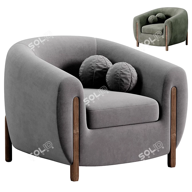 Nora Tub Chair: Modern Elegance 3D model image 4