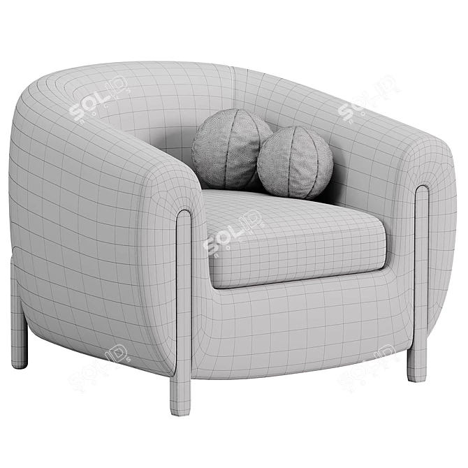 Nora Tub Chair: Modern Elegance 3D model image 5