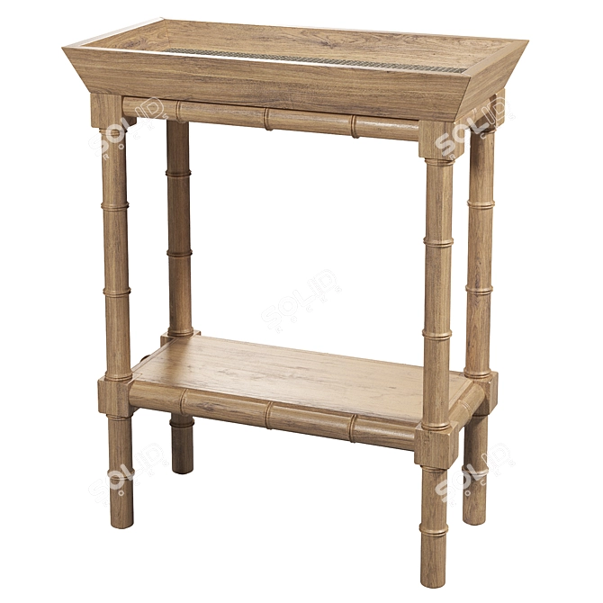 Natural Bayur Wood Side Table 3D model image 1