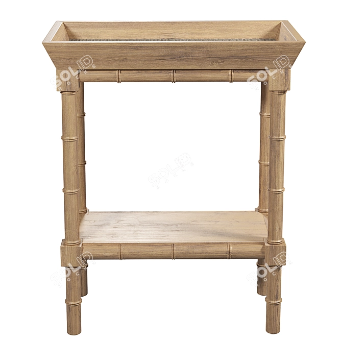 Natural Bayur Wood Side Table 3D model image 2