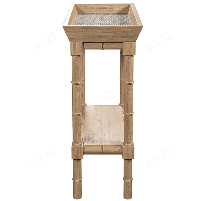 Natural Bayur Wood Side Table 3D model image 3