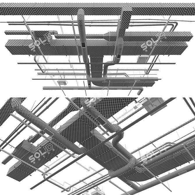 Industrial Ceiling Cover 10x10m 3D model image 7