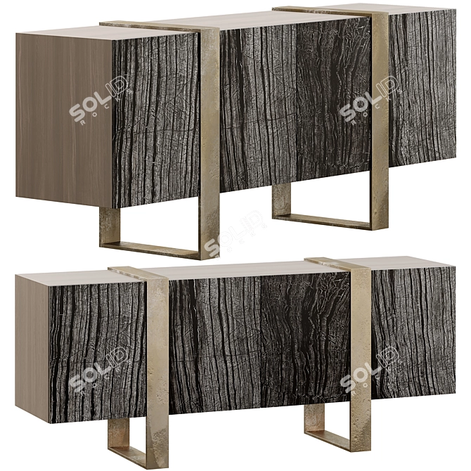 Modern Masculine Media Cabinet 3D model image 1