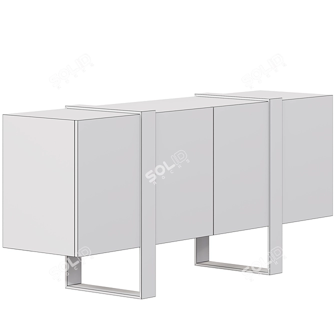 Modern Masculine Media Cabinet 3D model image 3