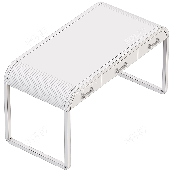 Sleek Victoria Desk with Storage 3D model image 3