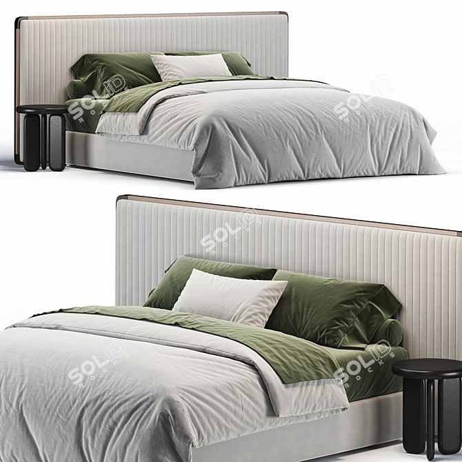 Modern Sleek Ovidio Bed 3D model image 1